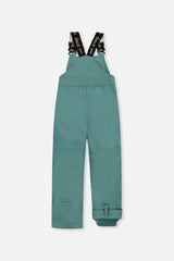Deux par Deux DISCOVER sage green bib snow pants, back view