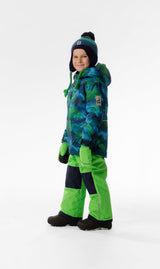 Light Weight Two Piece Chill Snowsuit Blue And Green Checkered Print-3