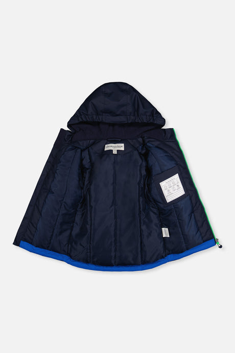 Deux par Deux royal blue CHILL jacket opened to show the navy lining
