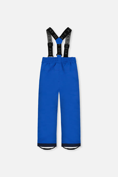 Deux par Deux royal blue CHILL snow pants with suspenders, back view