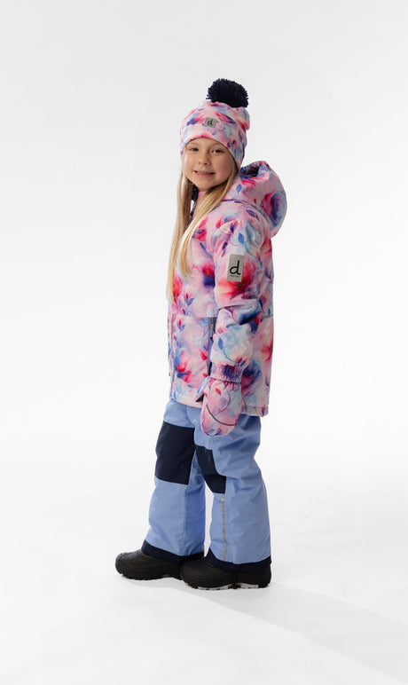 Light Weight Two Piece Chill Snowsuit Mauve Printed Flowers-3