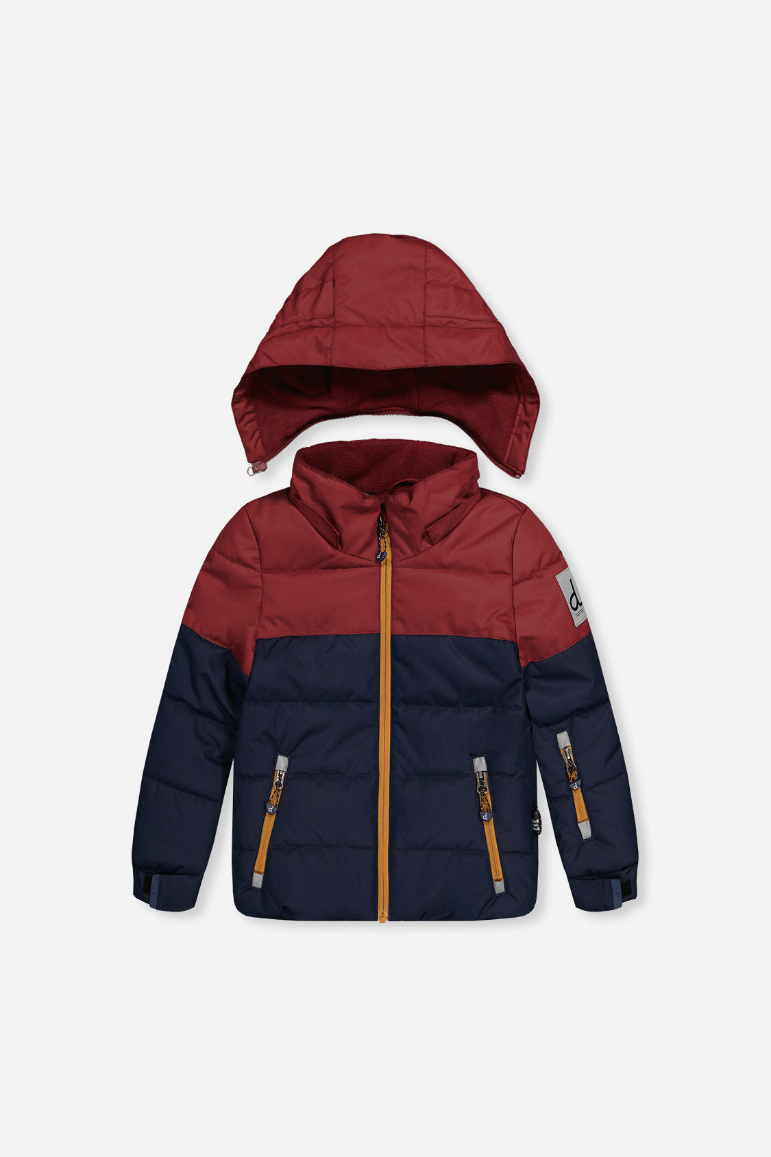 Two Piece Play Snowsuit Navy And Burgundy With Navy Pants-1