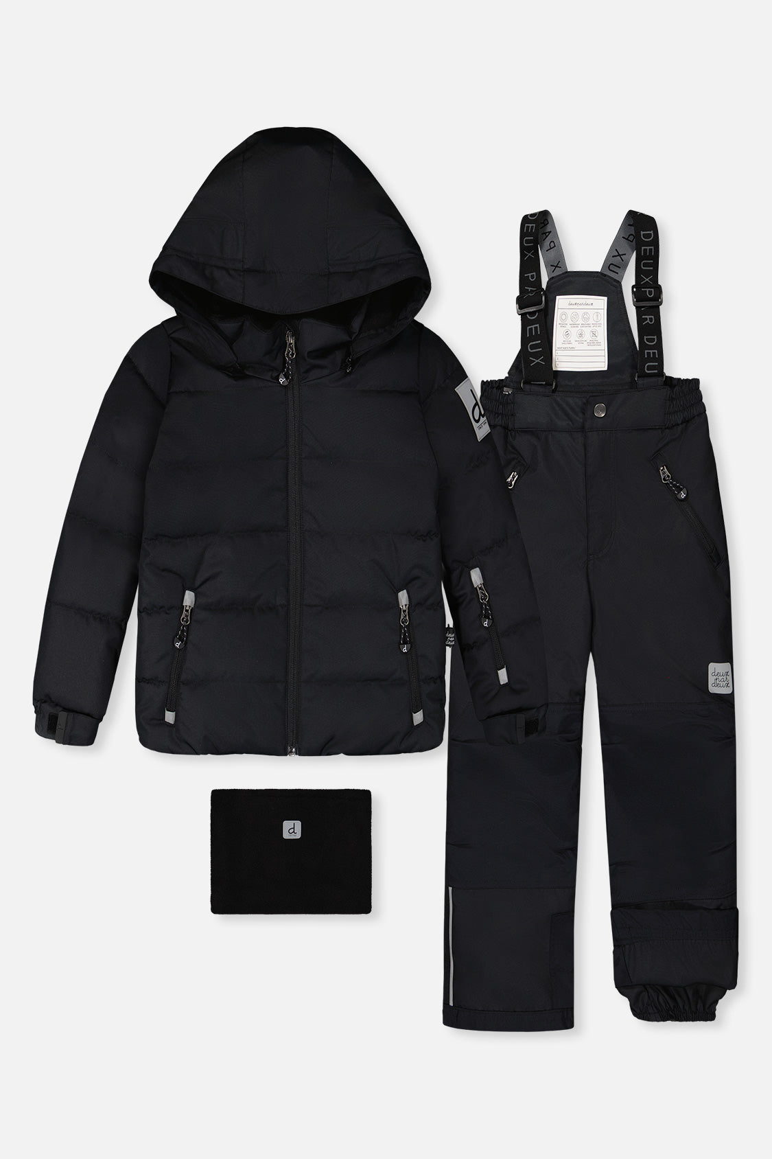 Two Piece Play Snowsuit Black With Black Pants-0