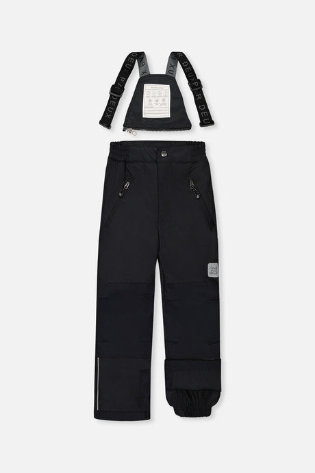 Deux par Deux boys black snowsuit with fleece neckwarmer