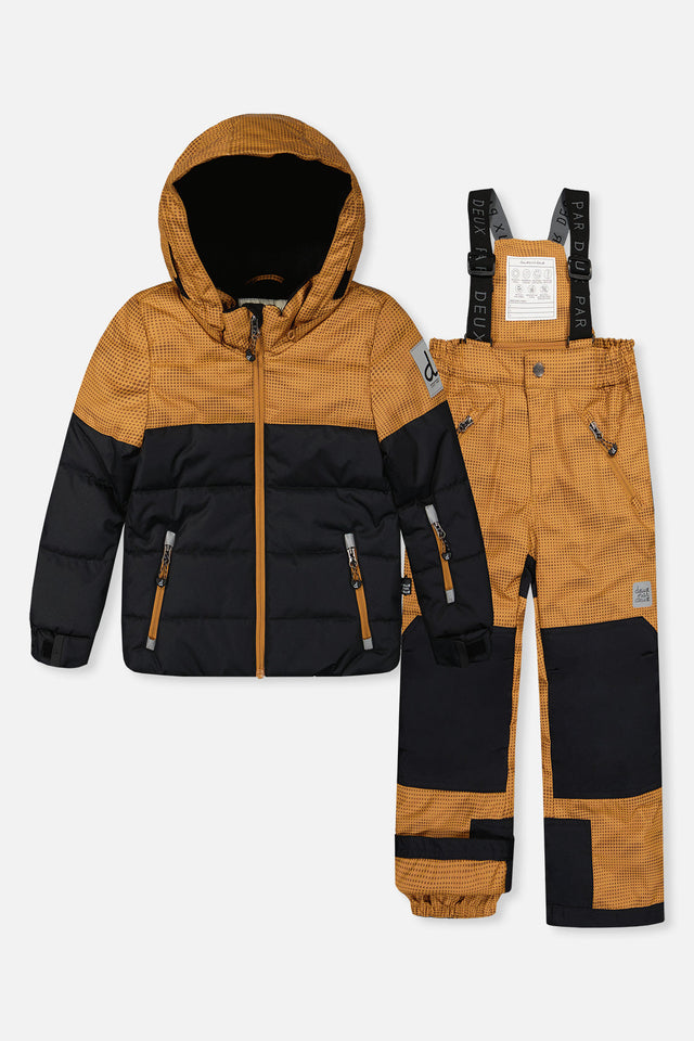 Two Piece Play Snowsuit Brown And Black With Brown Pants-0