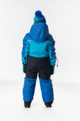 Kids One Piece Play Snowsuit Light And Dark Blue-3