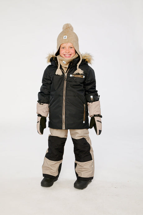 Two Piece Play Snowsuit Black And Beige-1
