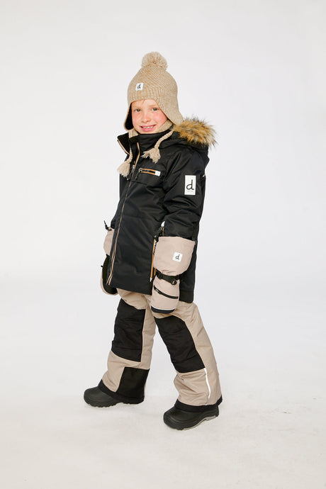 Two Piece Play Snowsuit Black And Beige-2