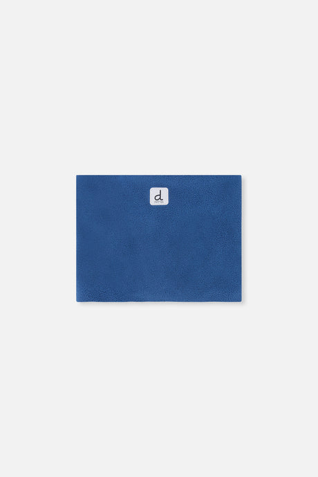 Blue polar fleece neckwarmer included with the PLAY snowsuit