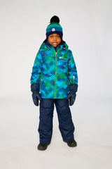 Two Piece Play Snowsuit Blue And Green Checkered Print With Navy Pants-1