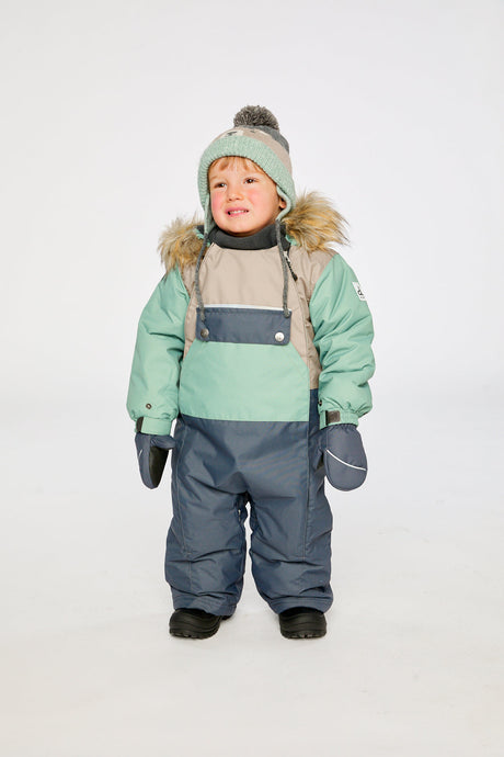 Baby One Piece Snowsuit Adapted For Car Seats Cool Dark Grey-1