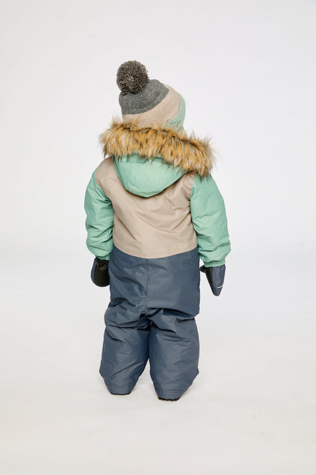 Baby One Piece Snowsuit Adapted For Car Seats Cool Dark Grey-3