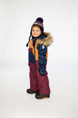 Baby One Piece Snowsuit Adapted For Car Seats Burgundy-2