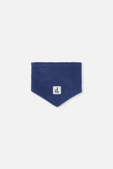 Navy polar fleece neckwarmer included with the baby snowsuit