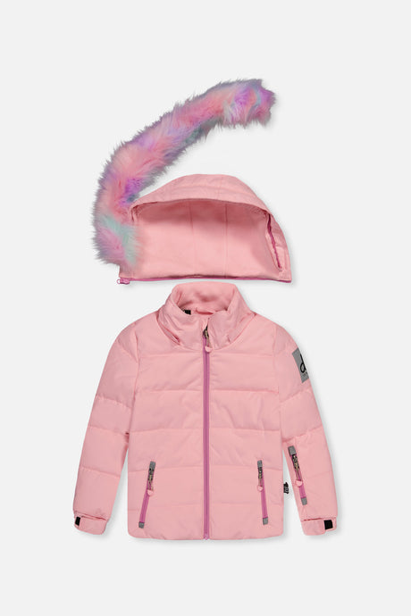Girls light pink -30°C waterproof winter snowsuit