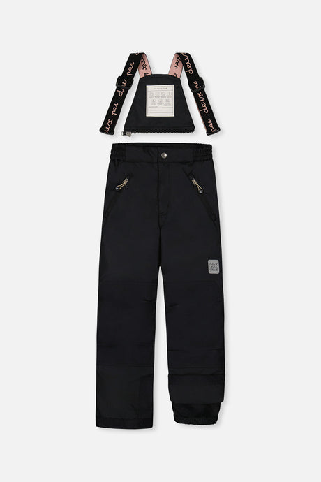 Deux par Deux black snowsuit with polar fleece neck warmer