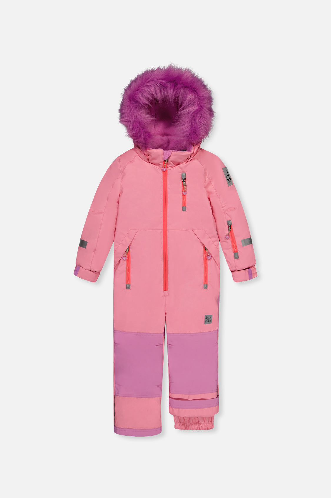 Kids One Piece Play Snowsuit Pink-0