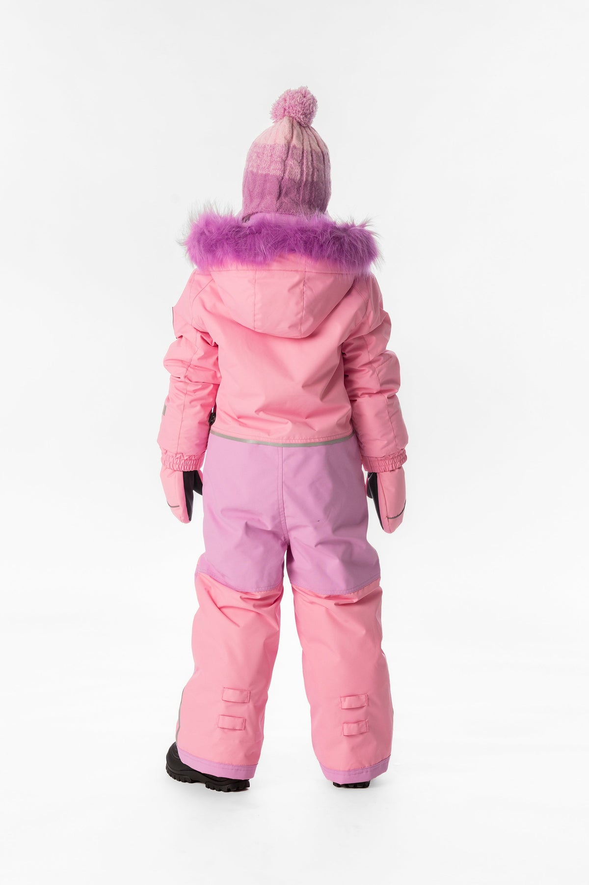 Kids One Piece Play Snowsuit Pink-3