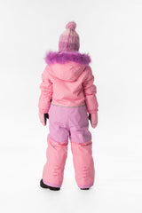 Kids One Piece Play Snowsuit Pink-3