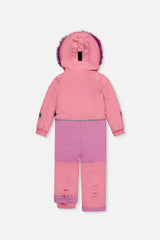 Kids One Piece Play Snowsuit Pink-4
