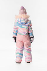 Kids One Piece Play Snowsuit Multicolored Line Print-3