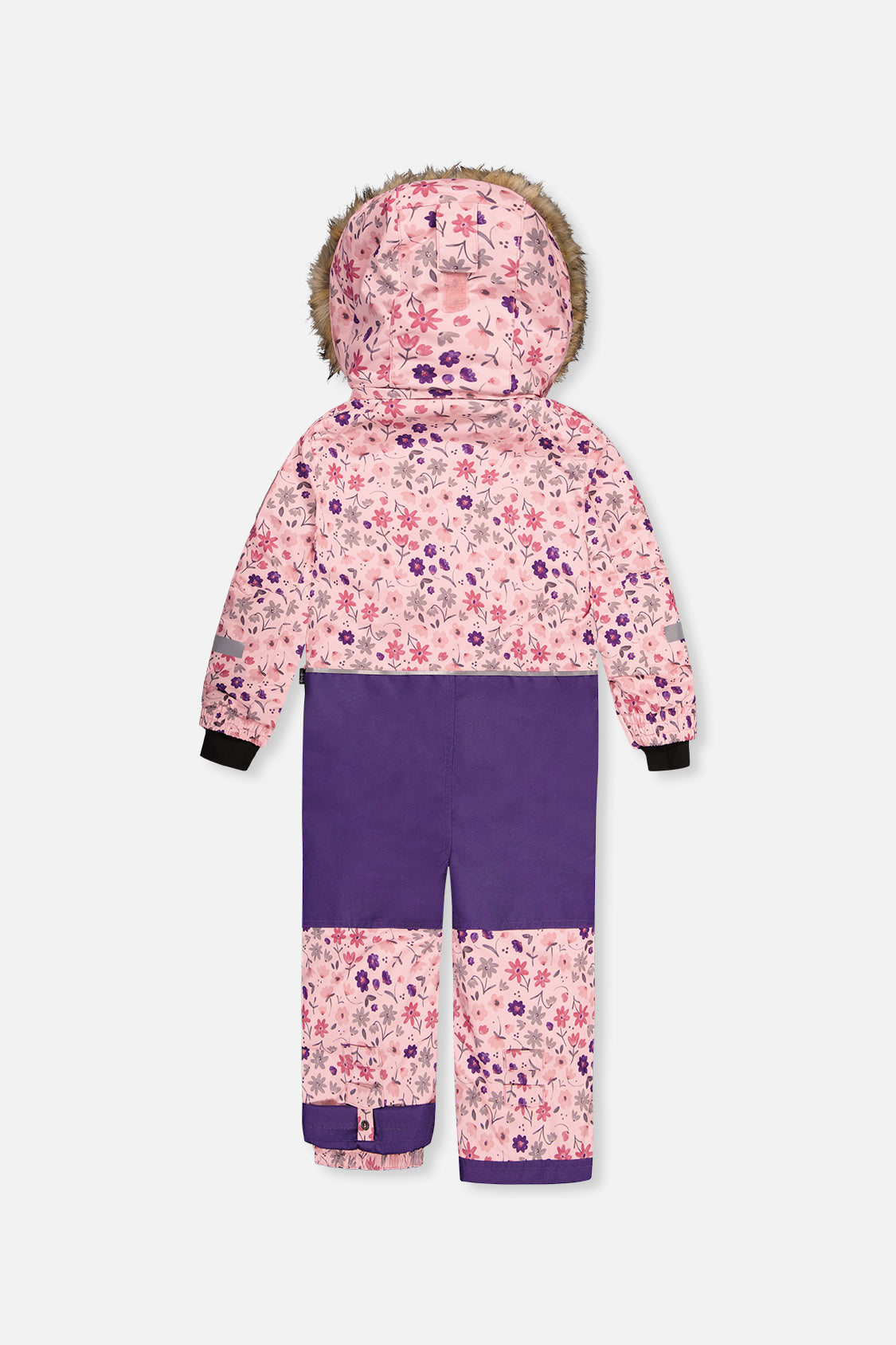 Kids One Piece Play Snowsuit Pink Mini Flower Print-4