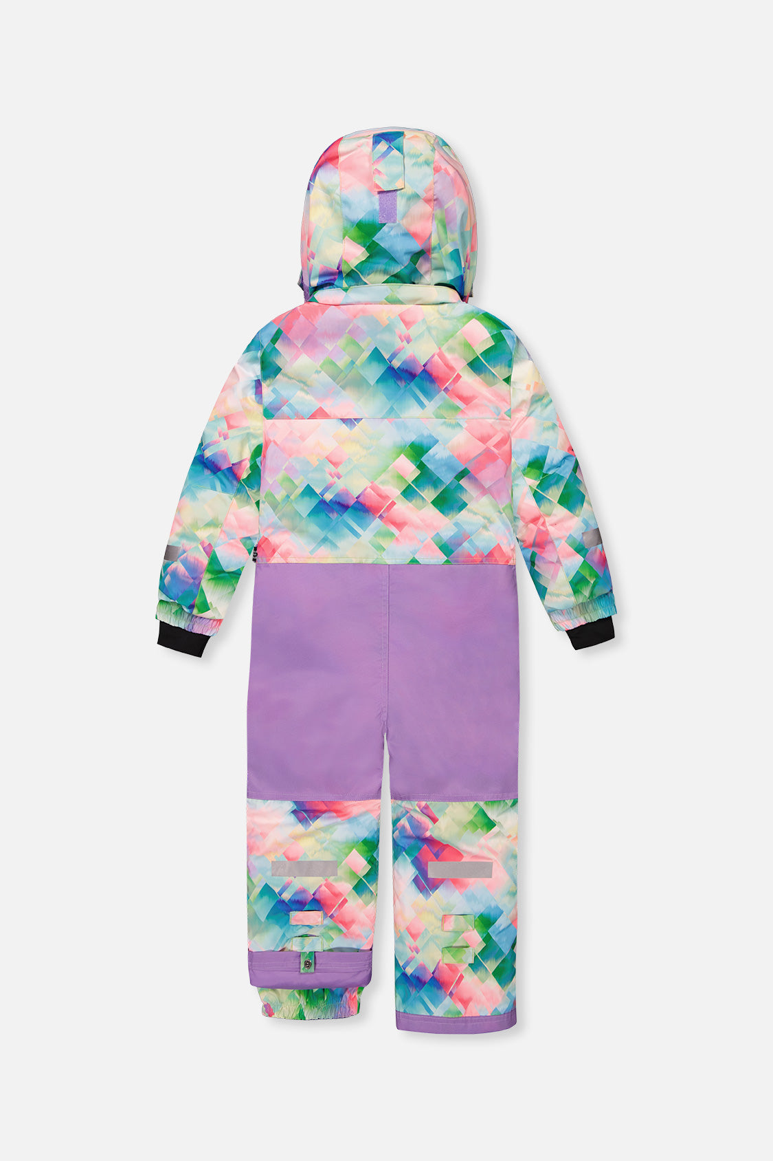 Kids One Piece Play Snowsuit Multicolor Diamond Print-4