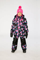 Two Piece Play Snowsuit Black Rose Print-1