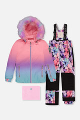 Two Piece Play Snowsuit Pink To Blue Gradient-0