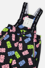 Deux par Deux girls' PLAY two-piece snowsuit in Multicolor Gradient with gummy-bear print pants, additional product view