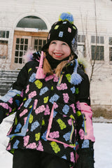Two Piece Play Snowsuit Black Gummy Bear Print-2