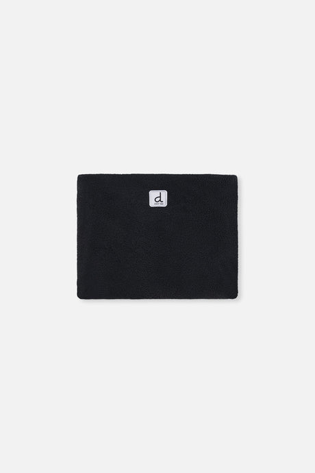 Black polar fleece neckwarmer included with the gummy bear snowsuit