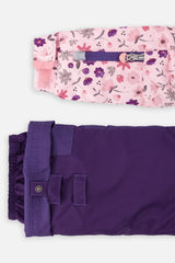 Deux par Deux girls' PLAY snowsuit with pink mini flower jacket and solid snow pants, alternate view 10