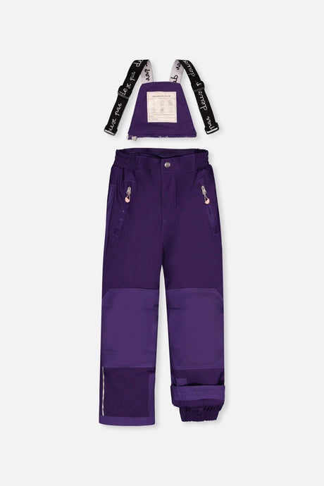 Deux par Deux girls' PLAY snowsuit with pink mini flower jacket and solid snow pants, alternate view 5