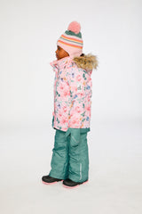 Two Piece Play Snowsuit Pink Vintage Floral Print-3