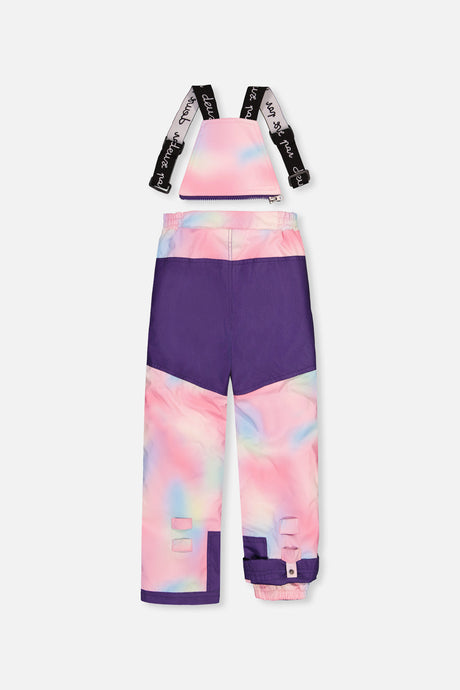 Deux par Deux purple unicorn PLAY snowsuit with multicolored pants, alternate view 6