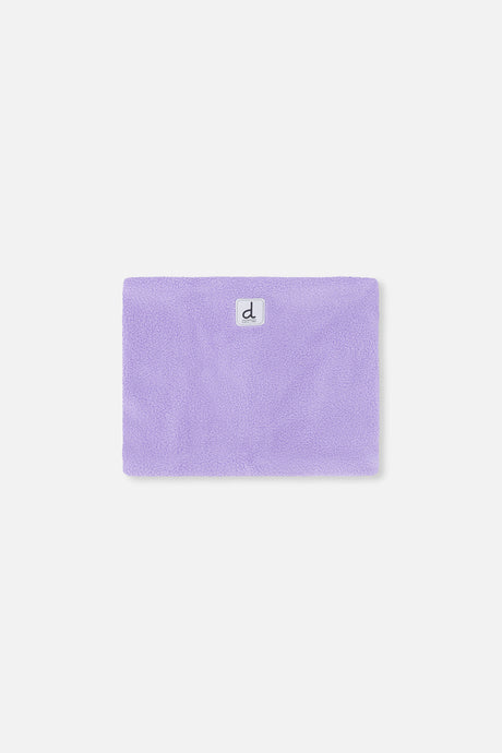 Purple polar fleece neckwarmer included with the PLAY snowsuit