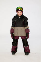 Two Piece Teknik Snowsuit Black Beige And Burgundy-1