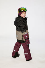 Two Piece Teknik Snowsuit Black Beige And Burgundy-3