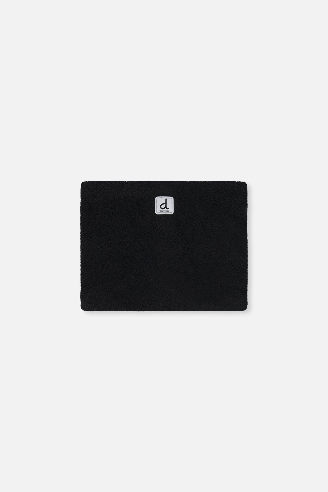 Black fleece neckwarmer shown with the TEKNIK snowsuit