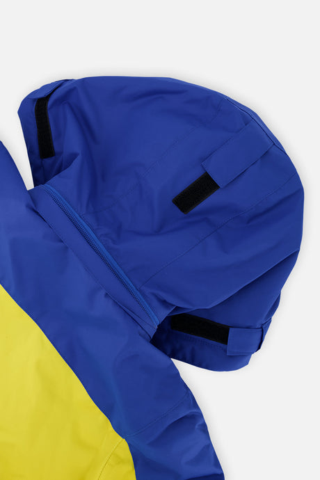 Close-up of the royal blue TEKNIK hood