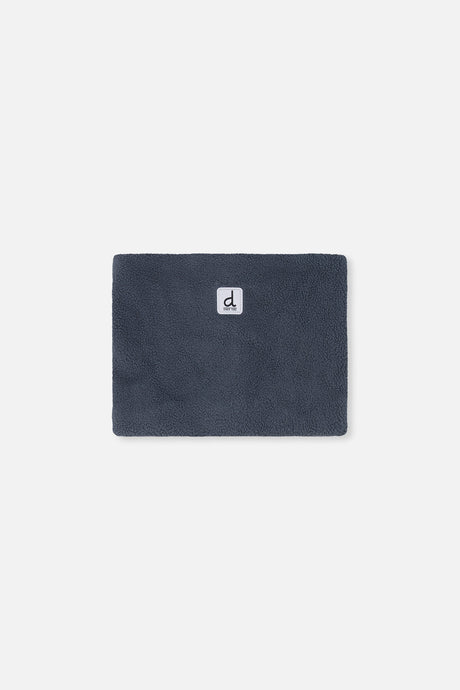 Charcoal grey fleece neckwarmer shown with the TEKNIK snowsuit