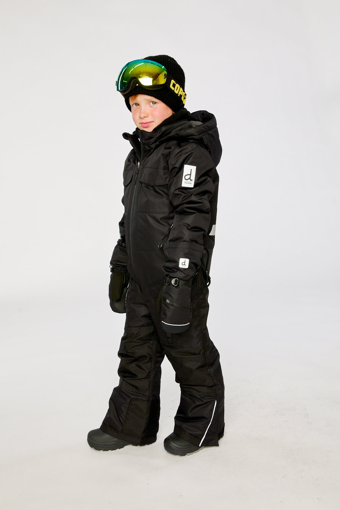 Kids One Piece Teknik Snowsuit Black-2