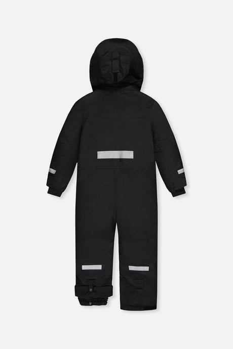 Deux par Deux kids' Teknik one-piece snowsuit in black – back view