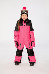 Kids One Piece Teknik Snowsuit Bright Pink-1