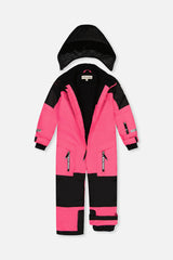 Kids One Piece Teknik Snowsuit Bright Pink-4