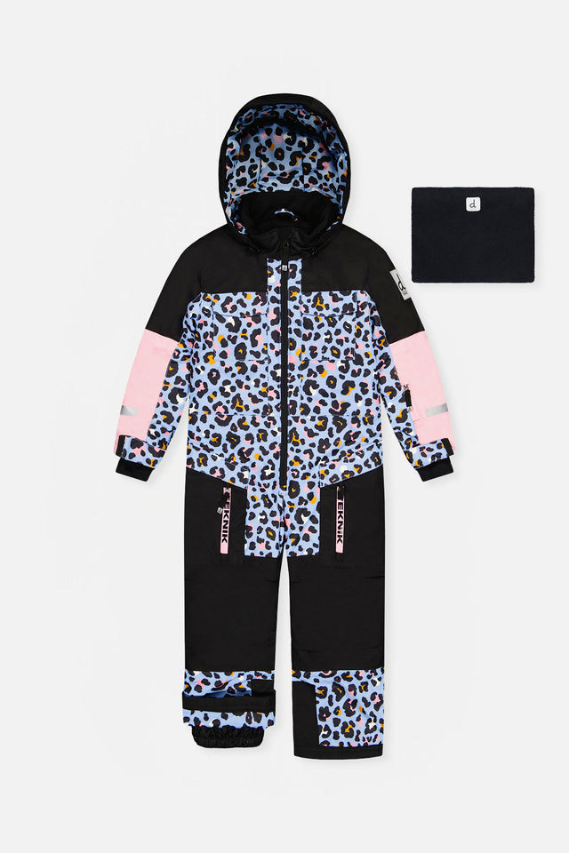Kids One Piece Teknik Blue Leopard Print-0