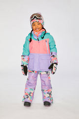 Two Piece Teknik Snowsuit Turquoise Orange And Mauve-1