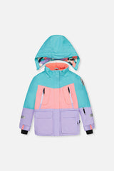 Two Piece Teknik Snowsuit Turquoise Orange And Mauve-4