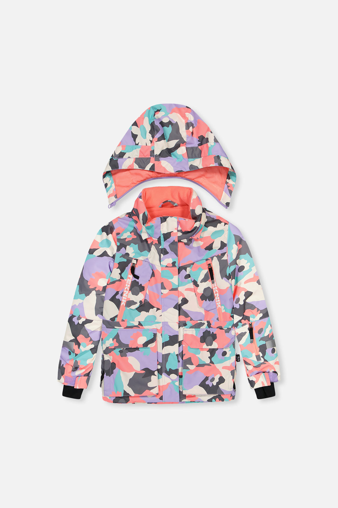 Two Piece Teknik Snowsuit Coral Camouflage-4
